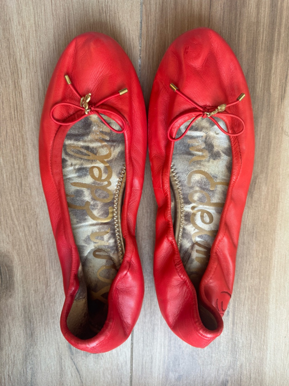 Sam Edelman Felicia Red Leather Ballet Flats size 9
